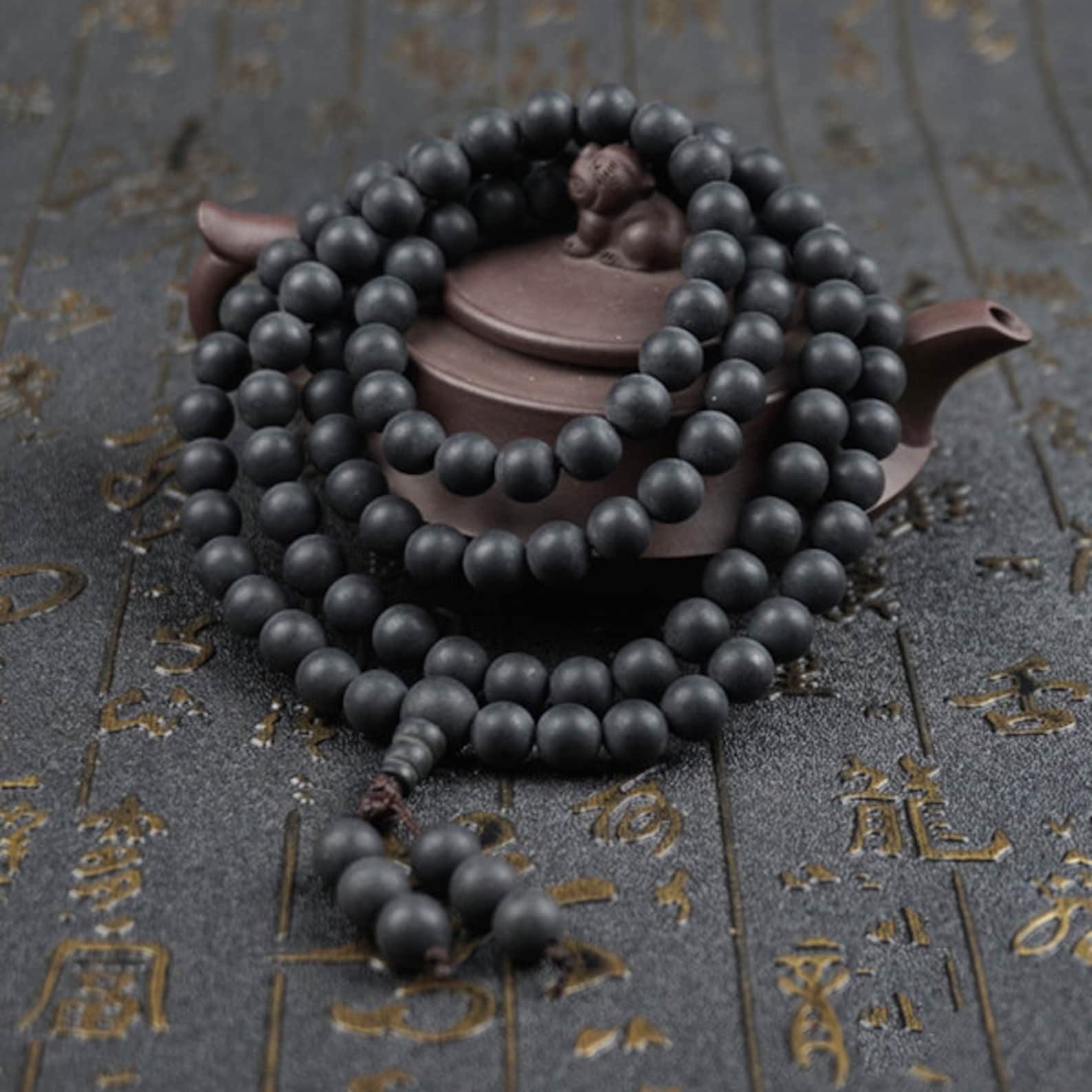 4mm/6mm/8mm/10mm/12mm Natural Polished Ebony Wood Beads Ebony image 0.