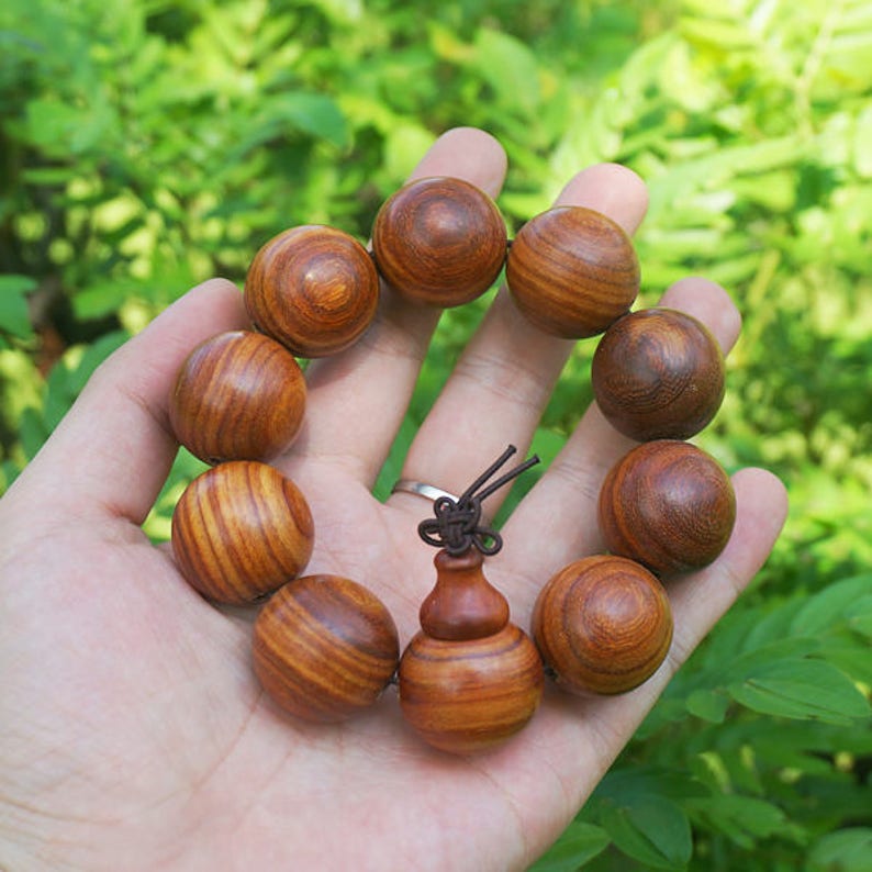 25mm Natural Wood Beads Mala Beads Japa Mala Man Bracelet DIY | Etsy