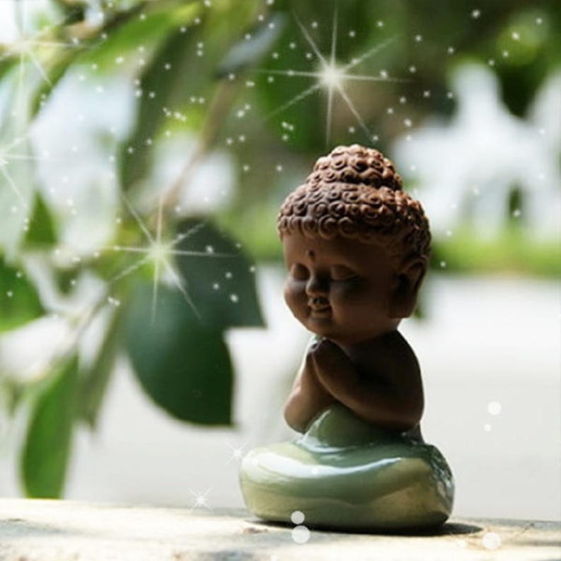 Small buddha sitting pray buddhist monk fairy garden  etsy