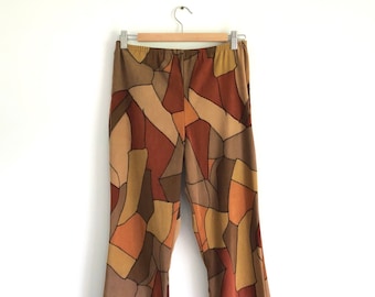 Vintage Brown Patchwork Pants