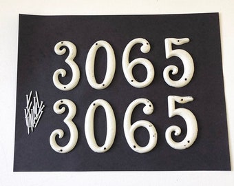 Vintage White Metal Numbers/ Address House Numbers