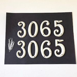 Vintage White Metal Numbers/ Address House Numbers