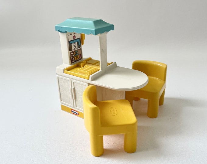 Vintage Little Tikes Doll House Toy Kitchen and Chairs Etsy