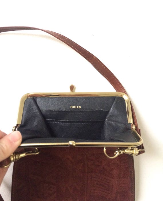 Small Vintage Brown Leather Rolfs Purse - image 4