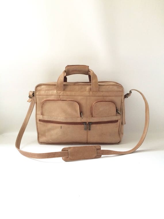 Vintage Soft Brown Leather Briefcase - image 1
