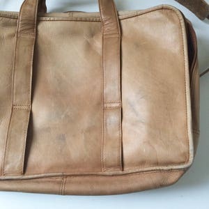 Vintage Soft Brown Leather Briefcase image 5