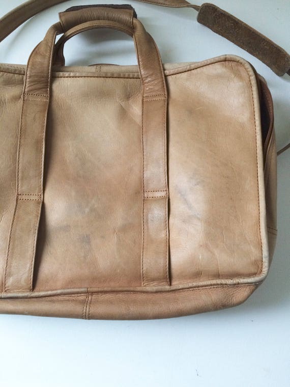 Vintage Soft Brown Leather Briefcase - image 5