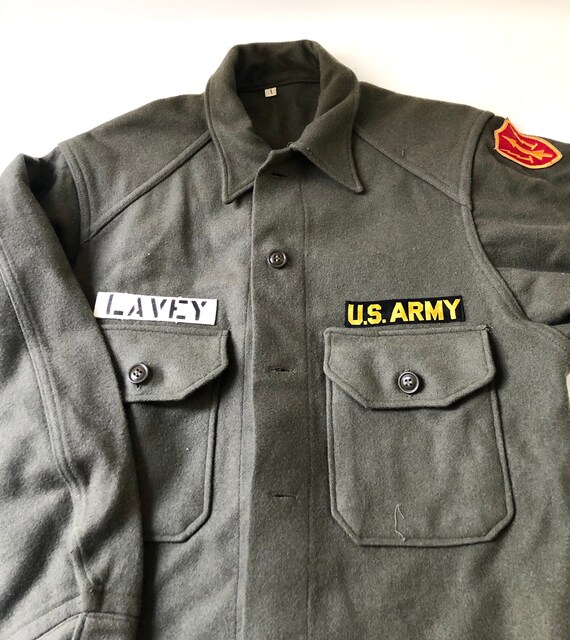 Vintage U.S. Wool Army Jacket / Green Wool Coat Gem