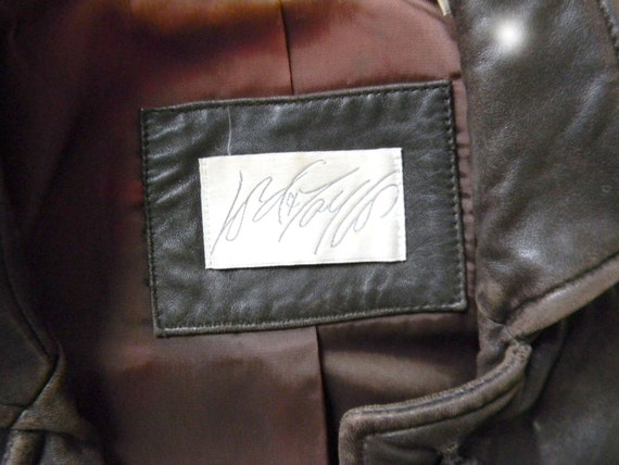 Vintage Chocolate Brown Leather Lord & Taylor Coat - image 5