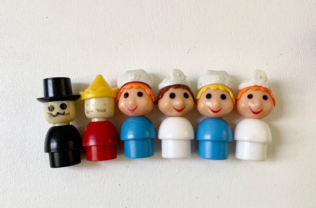 Vintage Set of Little People With Cars- Made in Hong Kong - Etsy