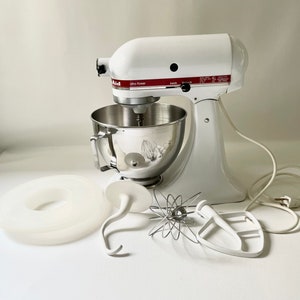 Restored Vintage White 1980s Kitchenaid Stand Mixer W/ Original Mixing  Bowl, Beater, Whisk, Dough Hook. Retro Electric Tilt Head Kitchen Aid 