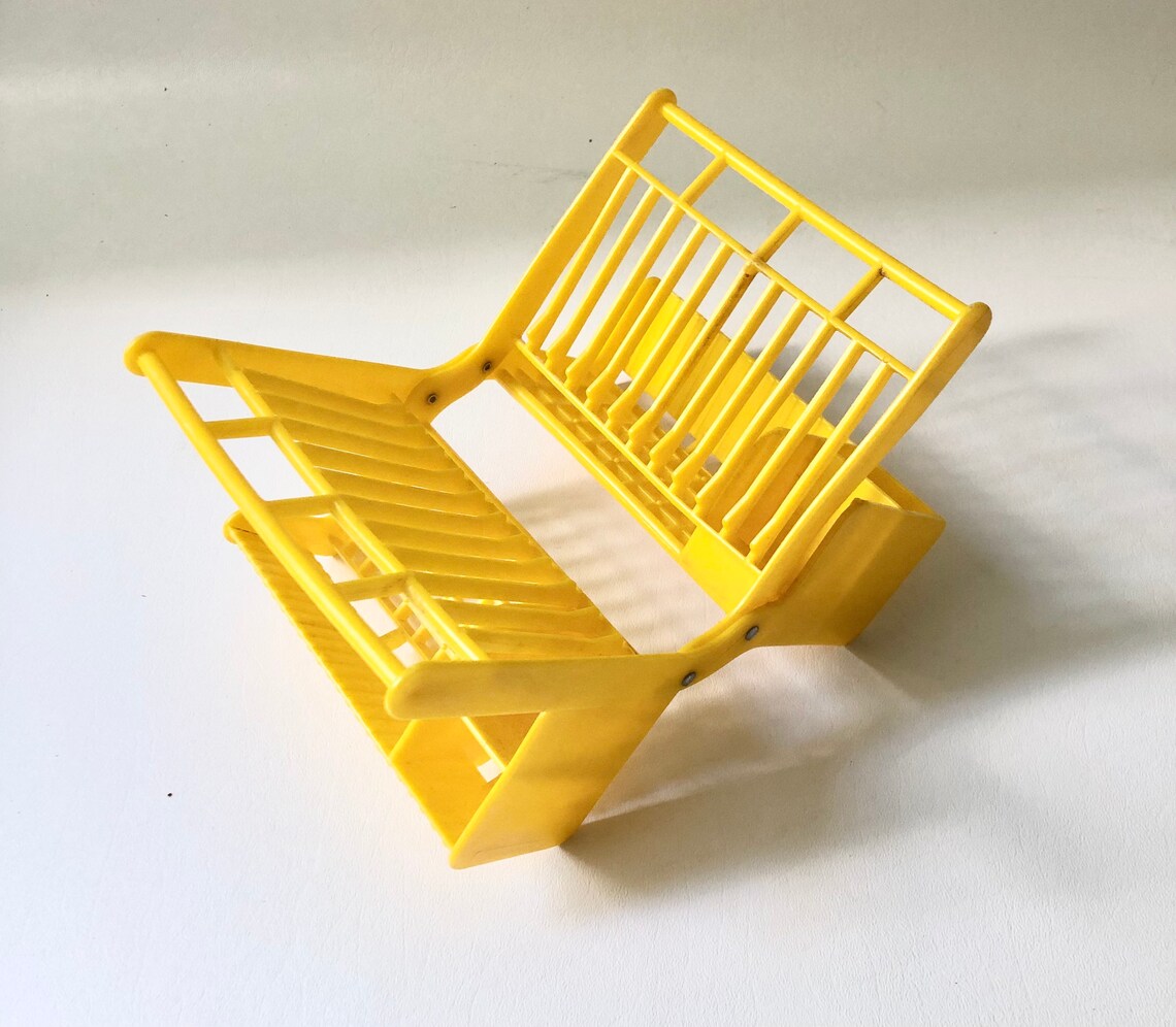 Vintage Yellow Fisher Price Toy Dish Rack Etsy