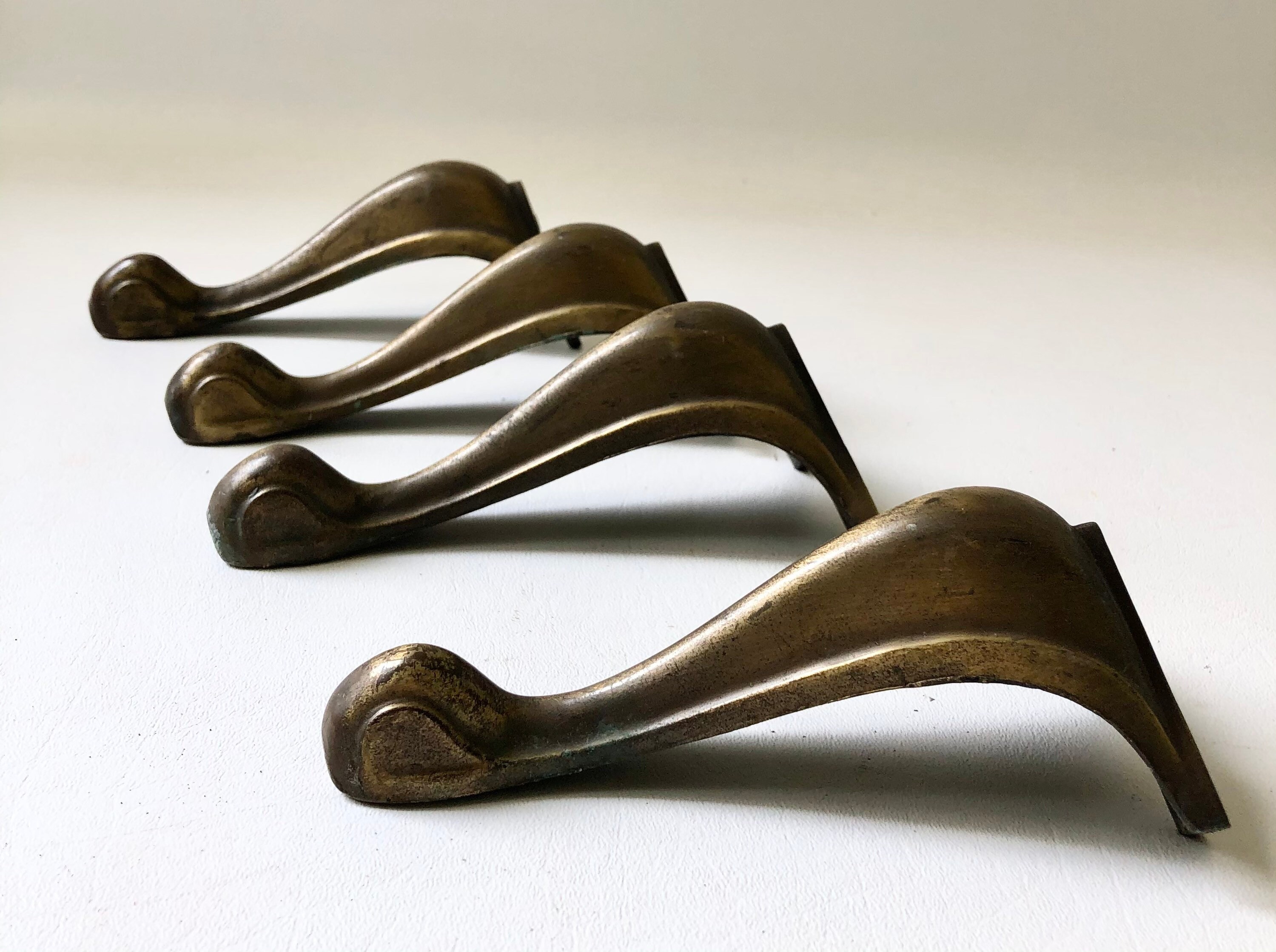 Vintage Set of 4 Brass Furniture Legs Etsy