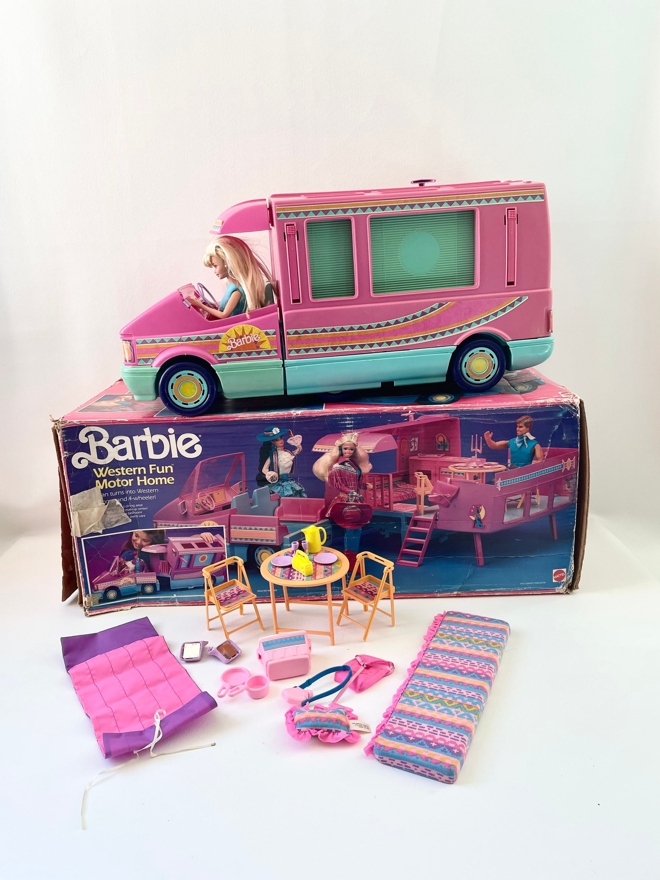 Barbie Camping Car Blanc Transformable Vintage Mattel 1992 + Boite