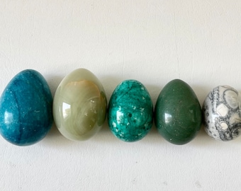 Vintage Hand Carved Alabaster Eggs- Pick One