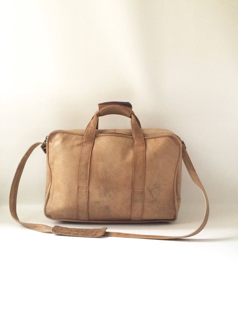 Vintage Soft Brown Leather Briefcase image 2