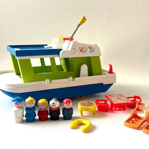Vintage Fisher Price Happy House Boat Set