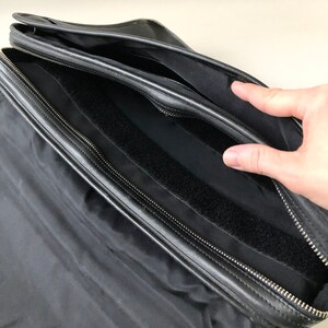 Black Leather Briefcase / Black Leather Attache Case image 8