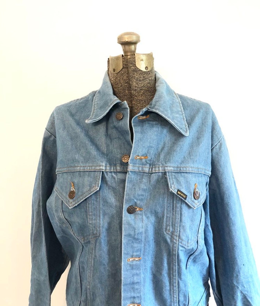 Veste Jean Denim Vintage Roebucks 12 Gauge - Taille L - Style Western Années 70