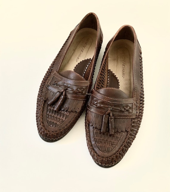 Men's Leather Woven Stacy Adams Loafer- Size 9.5