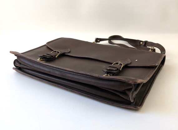 Brown Leather Briefcase / Brown Leather Portfolio - image 7