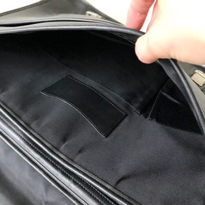 Black Leather Briefcase / Black Leather Attache Case image 7