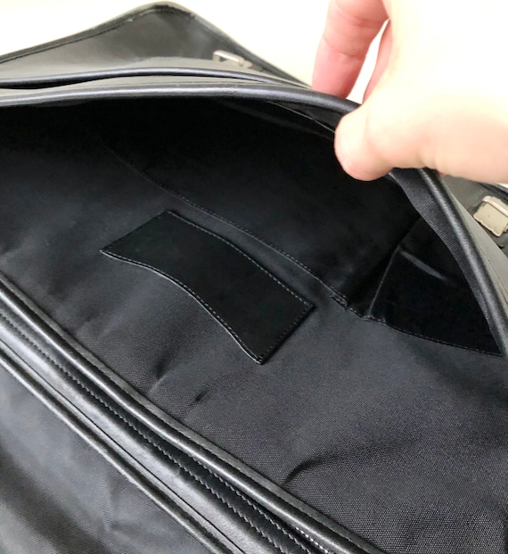 Black Leather Briefcase / Black Leather Attache C… - image 7
