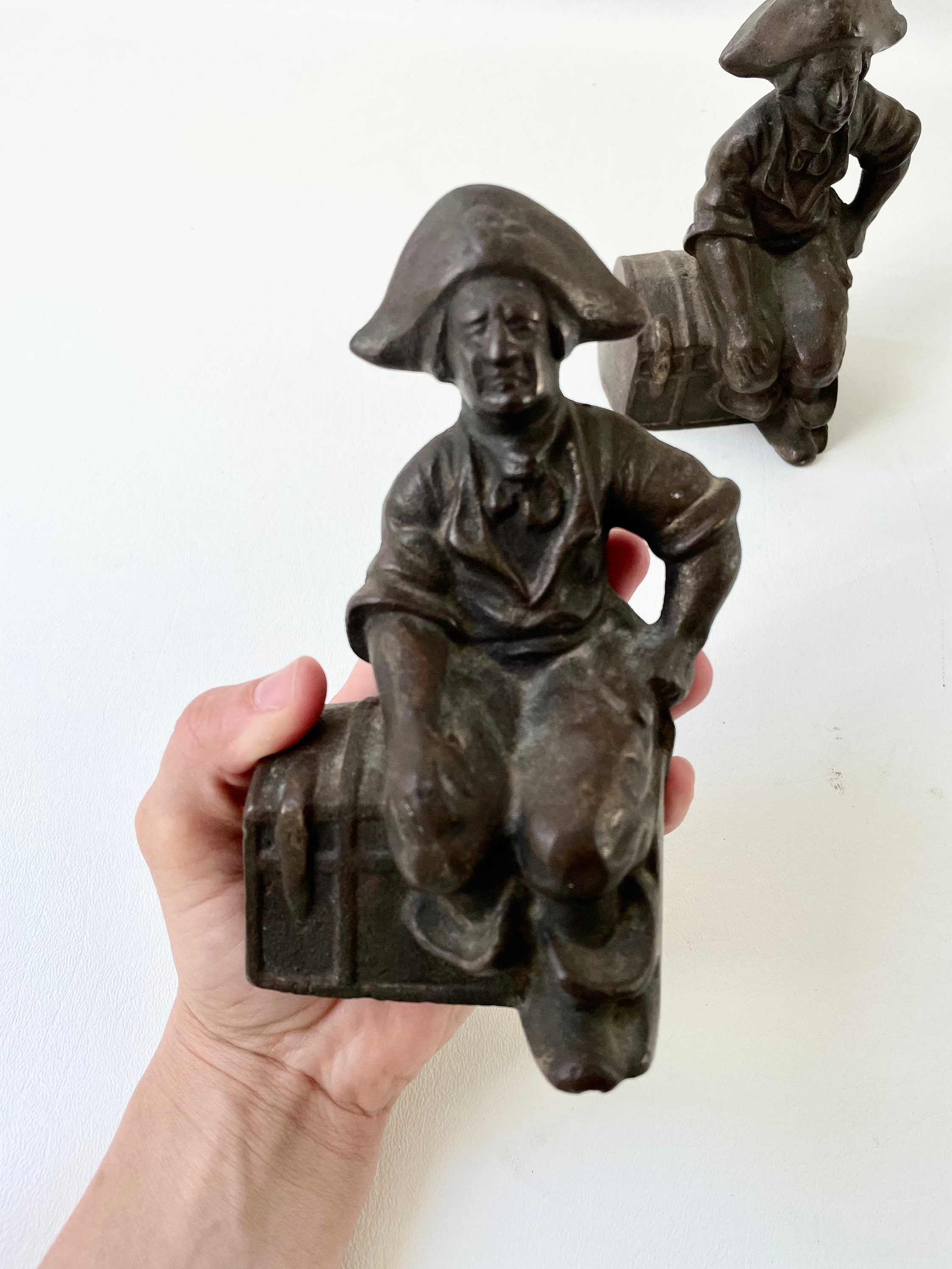 Antique Brass Pirate Bookends Etsy