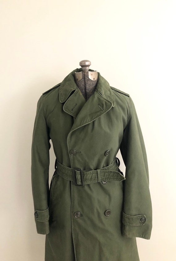 Vintage US Army Green Field Overcoat / Army Green