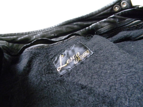Vintage Black Leather LESCO Coat - image 5