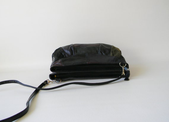 Dark Patchwork Leather Purse - image 3