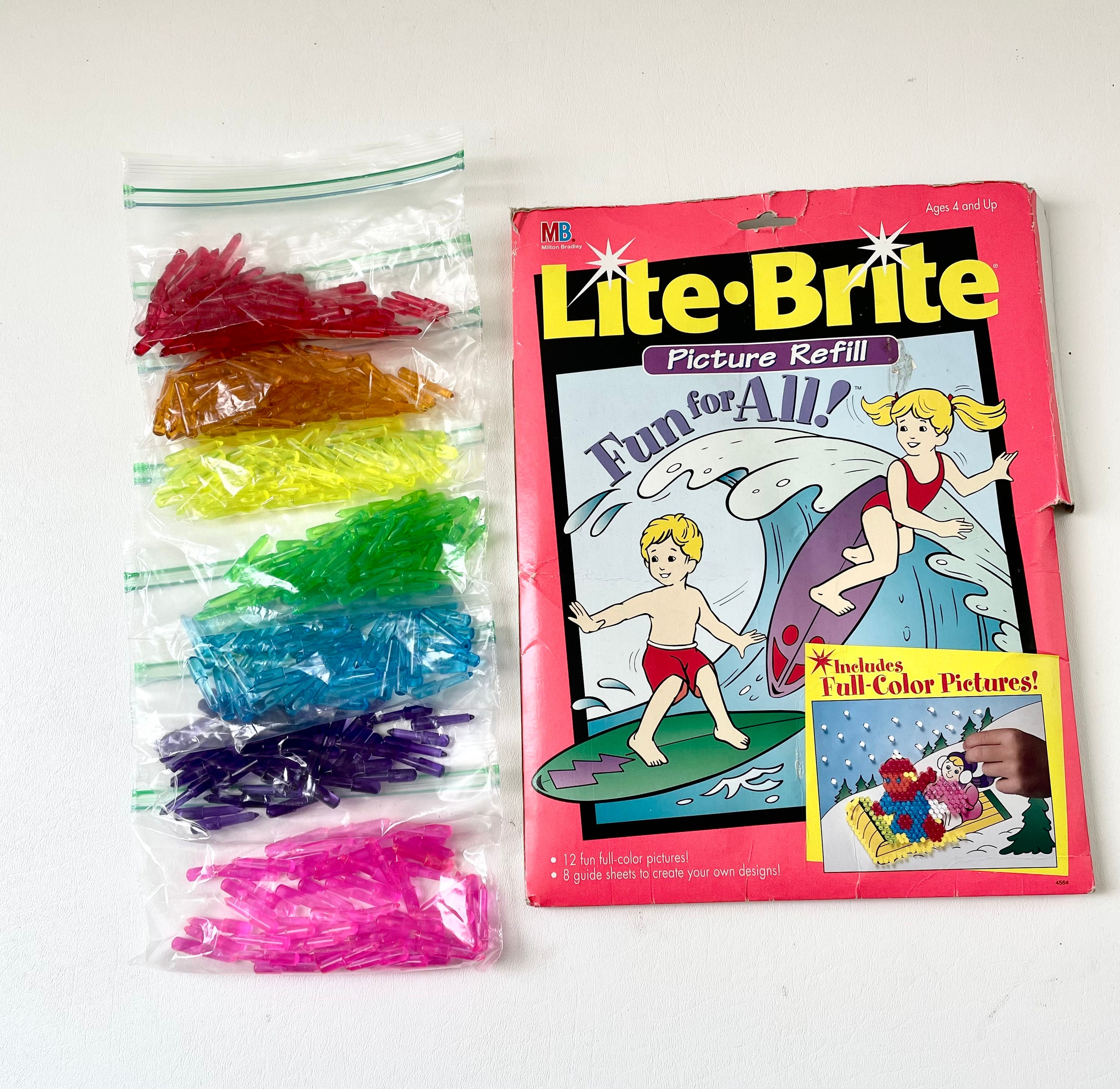 100 Lite Brite Pegs Lot 7/8 Inch Short Replacement for Modern Hasbro Cube  or Flat Screen Multicolored Rainbow Mix Pieces Altered Art 