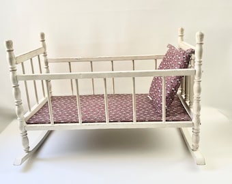 Vintage Wooden Doll Crib