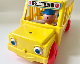Vintage 1965 Fisher Price School Bus Toy - Etsy