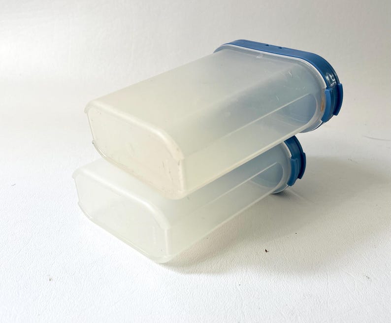 Vintage Tupperware Blue Spice Containers / Set of 2 - Etsy