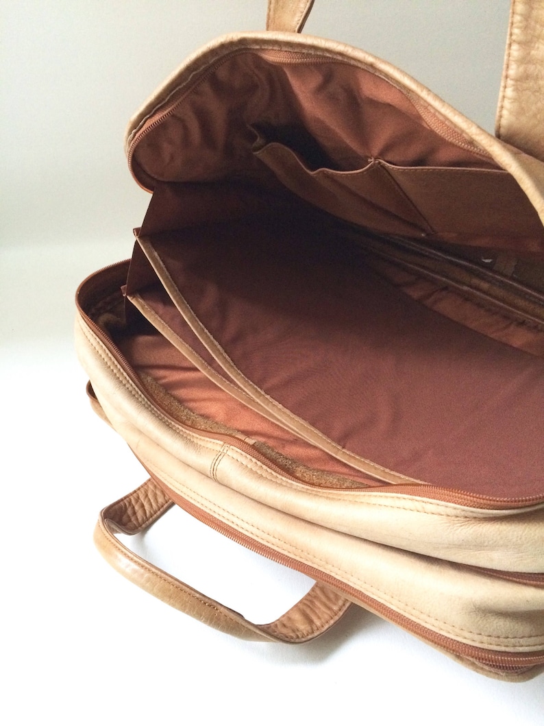 Vintage Soft Brown Leather Briefcase image 4