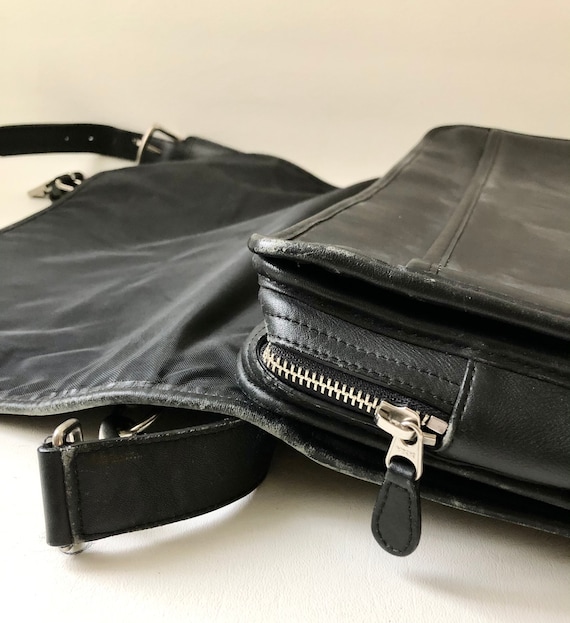 Black Leather Briefcase / Black Leather Attache C… - image 4