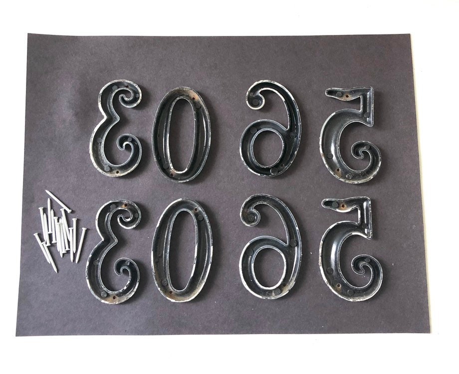 Vintage White Metal Numbers/ Address House Numbers - Etsy Australia