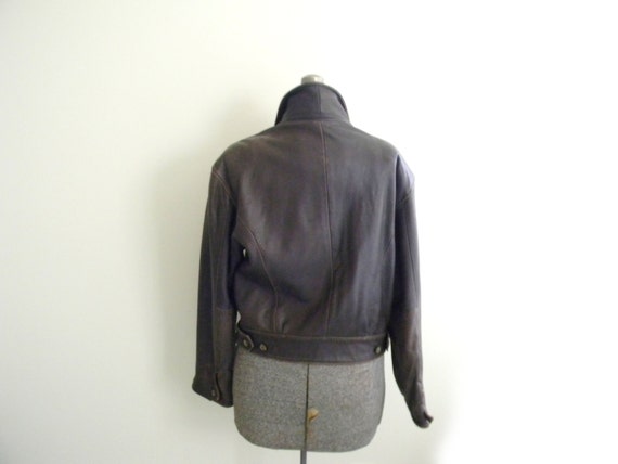 Vintage Chocolate Brown Leather Lord & Taylor Coat - image 2
