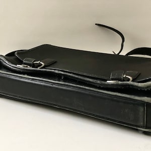 Black Leather Briefcase / Black Leather Attache Case image 6