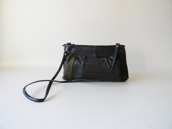 Dark Patchwork Leather Purse - image 1