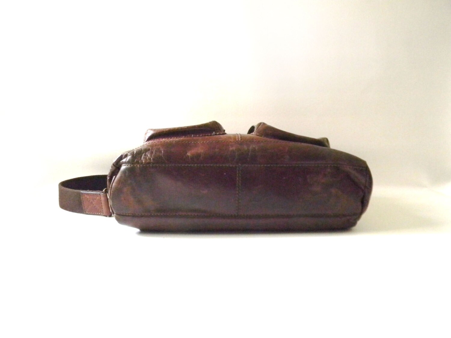 Brown Leather Fossil Briefcase / Soft Brown Leather Briefcase - Etsy
