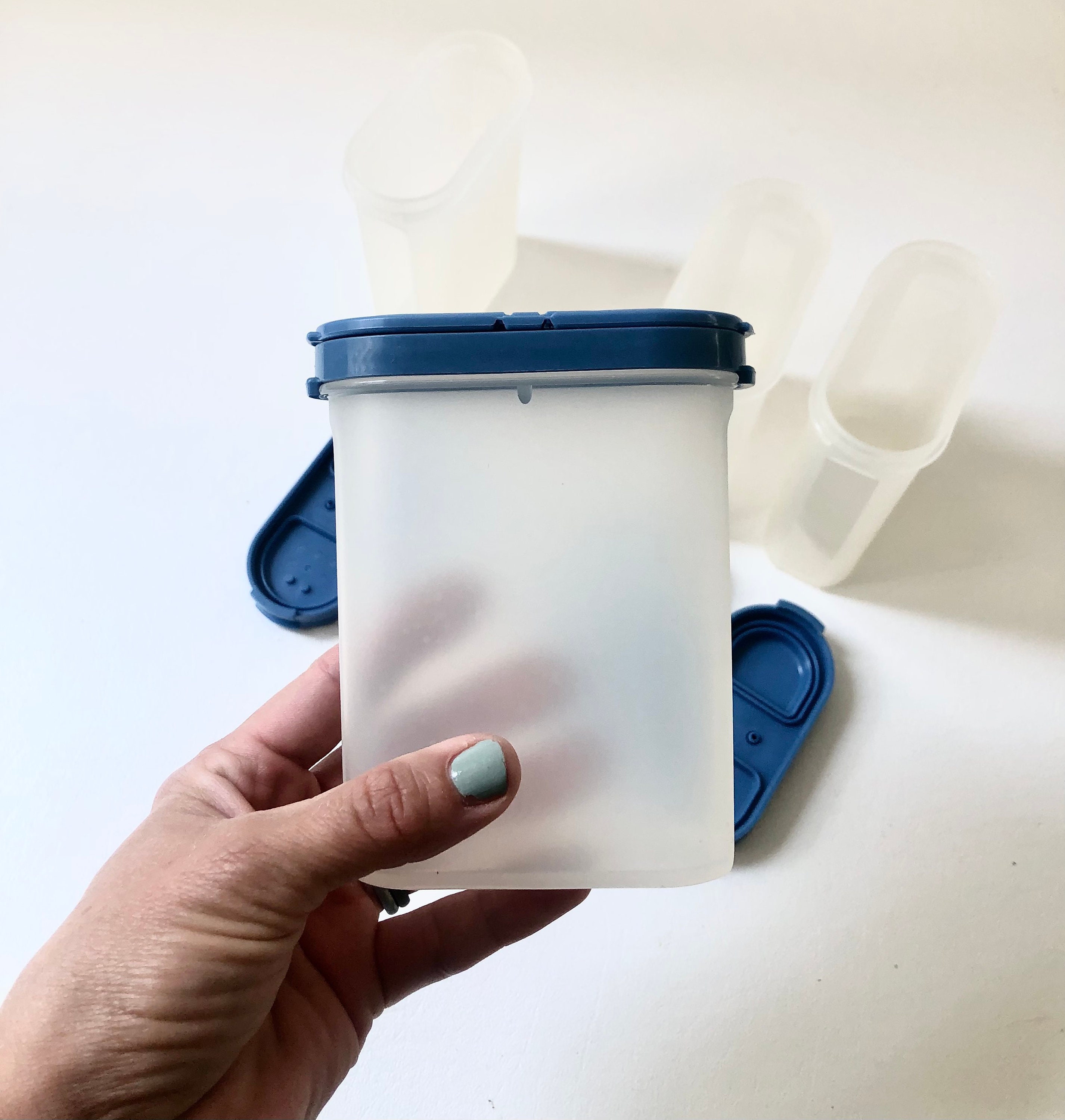Vintage Tupperware Blue Spice Containers / Set of 4 | Etsy