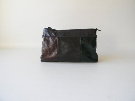 Dark Patchwork Leather Purse - image 2