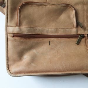 Vintage Soft Brown Leather Briefcase image 6