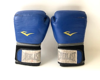 Vintage Blue Everlast Boxing Gloves