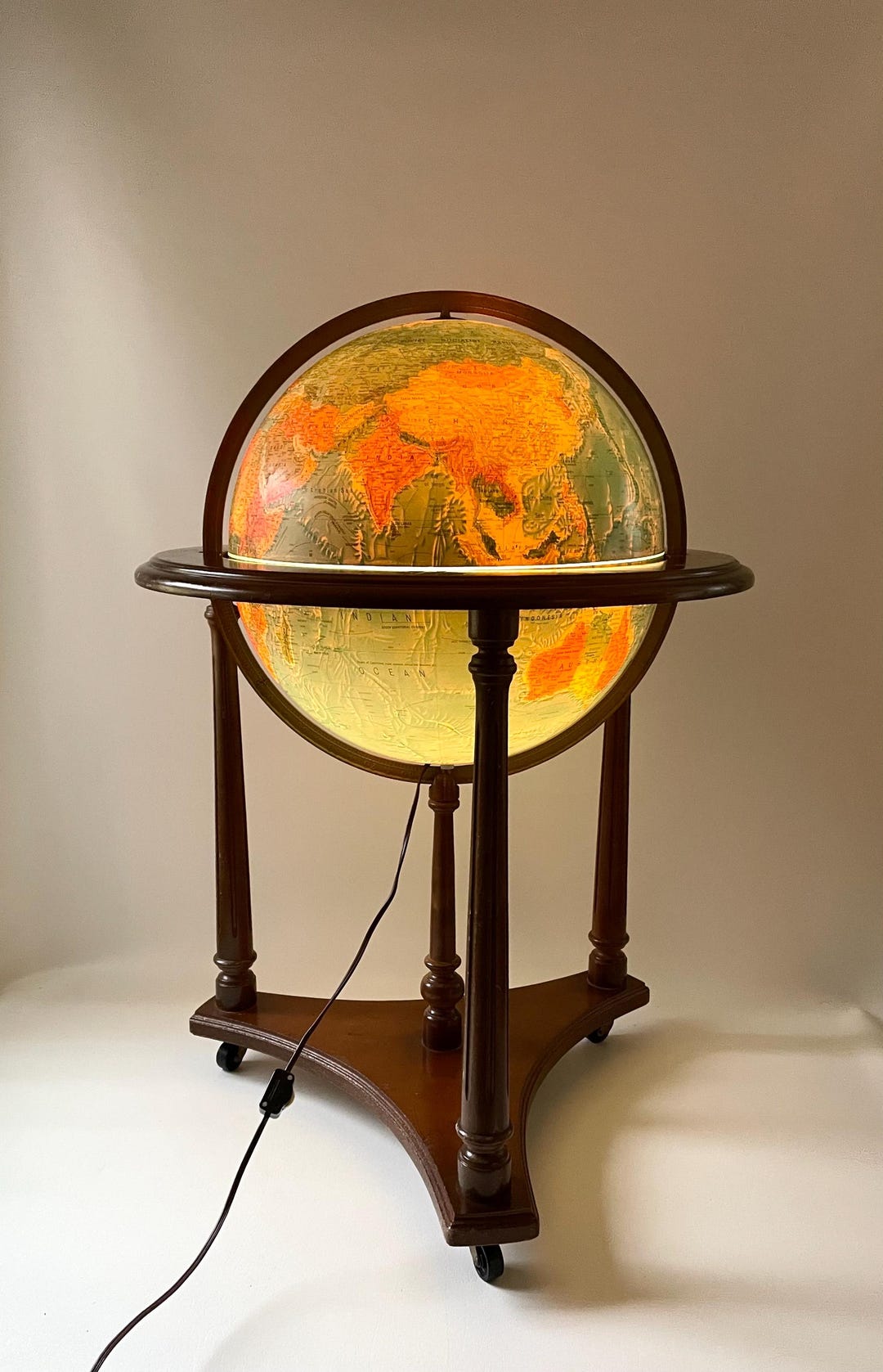 Vintage Replogle World Horizon Globe Table Lamp - Etsy