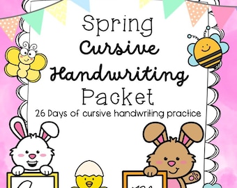 Spring Easter Cursive Handwriting Practice Packet (Digital Download)