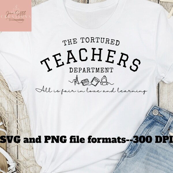 tortured teachers department, Love and poetry SVG & PNG files, tortured poet inspired svg, tortured poet era, teacher gift, teacher shirt
