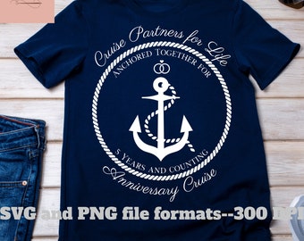 5 Year Anniversary Cruise SVG: Anchor Design (Digital Download)